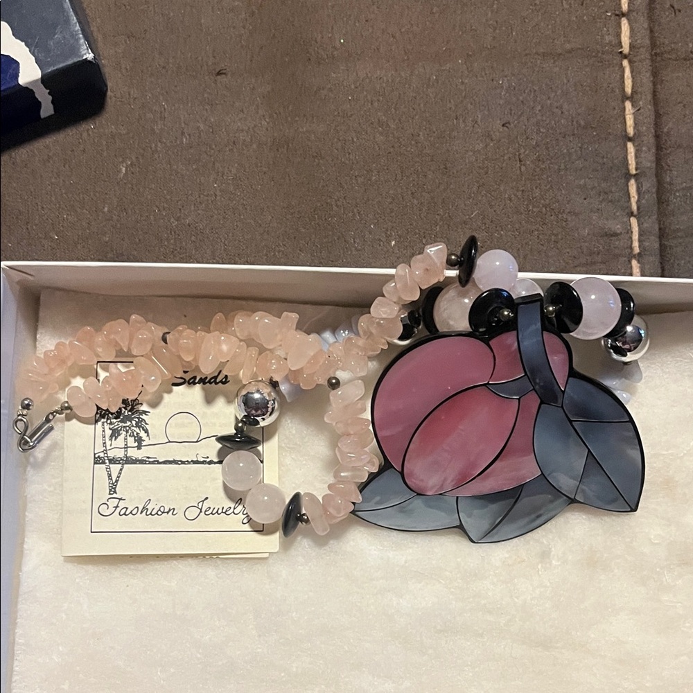 Elegant Pink and Black Necklace